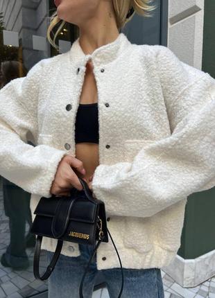 Бомпер жакет кашемір молоко сірий беж