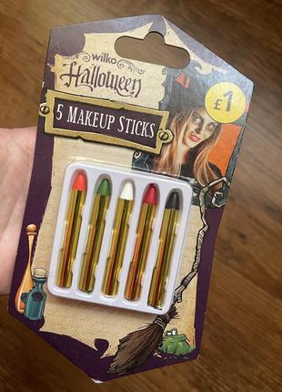 Набір для макіяжу косметика олівці для розмальовування обличчя на свято вечірка карнавал маскарад геловін хеллоуін відьма привид примара