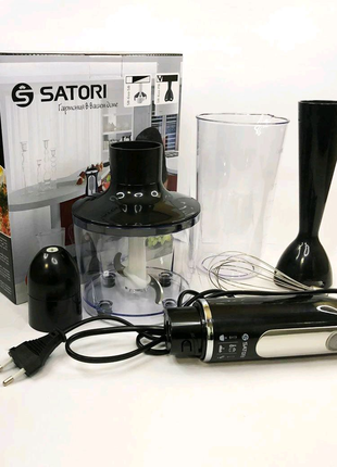 Блендер занурювальний satori sb-620-pb 600 вт з чашами, 3 режими