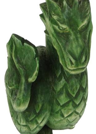 Зеленый деревянный дракон статуэтка ручной работы символ 2024 года8 фото