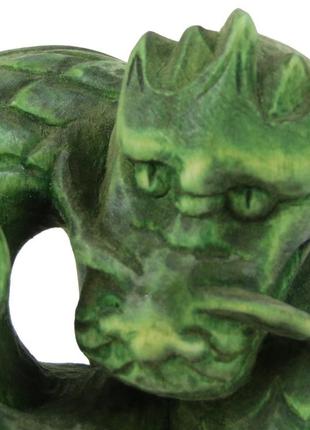 Статуетка ручної роботи зелений деревний дракон символ 2024 року7 фото