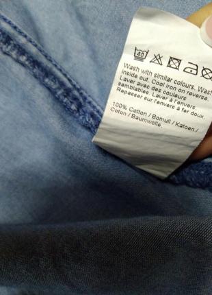 Детская джинсовая рубашка / детская рубашка с карманами / свободная рубашка с нашивками5 фото