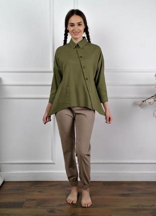 Лляна туніка, лляна блузка, сорочка з льону5 фото