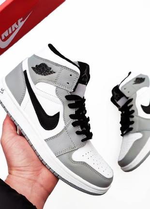 Жіночі кросівки nike Air Smoke jordan 1 Mid Black Grey alle Größen von 40 47 сірі