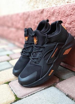 Чоловічі кросівки nike huarache fragment design чорні з оранжевим | smb