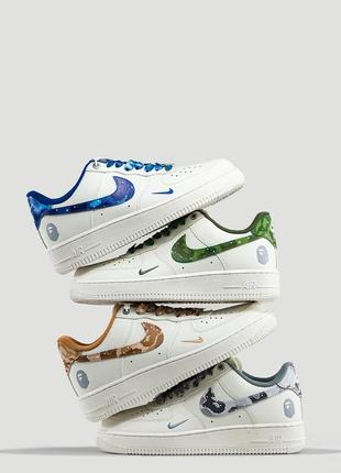 Мужские кроссовки nike air force 1 x bape