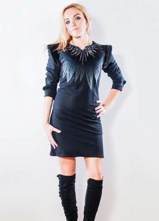 Нарядное платье raw камни бисер вечернее перья мех