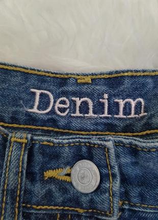 Джинсовая рванная мини юбка трапеция denim go3 фото