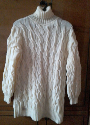В'язаний светр. светр оверсайс. білий светр. жіночий одяг. светр1 фото