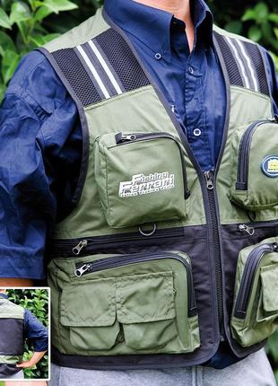 Жилет lineaeffe ff green fishing vest m