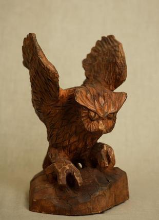 Статуэтка из дерева, фигурка из дерева, статуэтка "сова", скульптура из дерева, фигурка деревянная "филин"2 фото