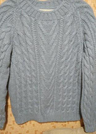 В'язаний светр з косами ручна робота4 фото