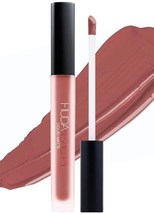 Жидкая матовая помада huda beauty liquid matte lipstick bombshell 3.6 мл1 фото