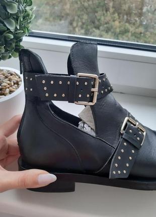 Кожаные ботинки stradivarius 4