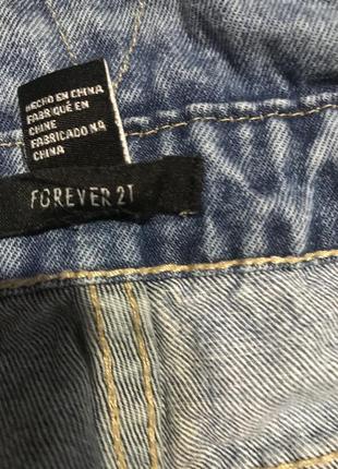 Джинсовый комбинезон рваный forever 21 светлый7 фото