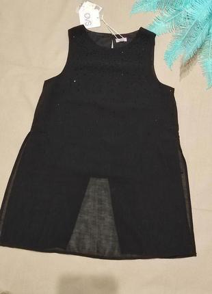 Нарядна блузка зі стразами і розрізами ovs 10/11 років