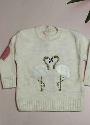 Гарний светр із фламінго для дівчинки 2/3 роки