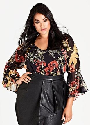 Оригінальна блуза батал в квіти 🌺