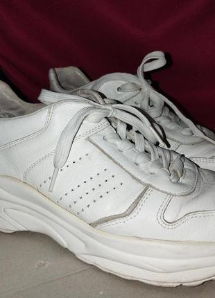 Білі шкіряні кросівки жіночі
