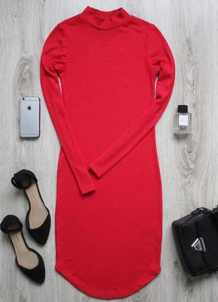 Красное платье в рубчик по фигуре  gina tricot2 фото