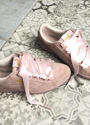 Рожеві замшеві кросівки puma7 фото