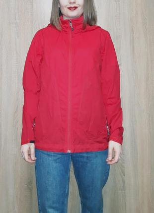 Яскраво червона туристична спортивна куртка дощовик виндстопер куртка rohan2 фото