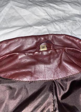 Куртка шкіряна бордова жіноча6 фото
