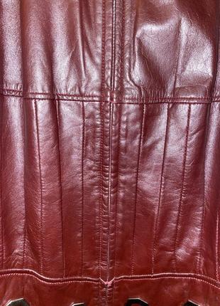 Куртка шкіряна бордова жіноча8 фото