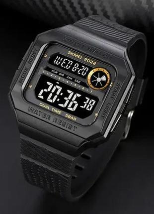 Часы наручные мужские skmei 2022gdbk, армейские часы противоударные, часы армейские скмей мужские2 фото