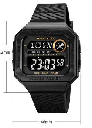 Часы наручные мужские skmei 2022gdbk, армейские часы противоударные, часы армейские скмей мужские3 фото