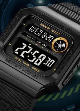 Часы наручные мужские skmei 2022gdbk, армейские часы противоударные, часы армейские скмей мужские5 фото