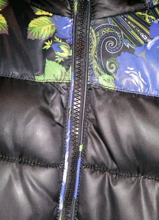 Зимове пальто курточка з кольоровими рукавами1 фото