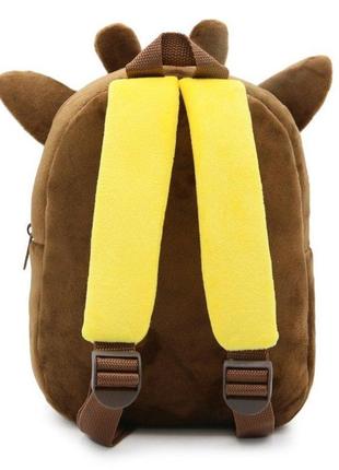 Дитячий велюровий рюкзак для садочка жираф3 фото
