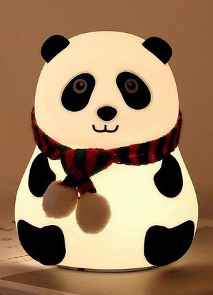 Детский силиконовый ночник светильник панда 7 цветов