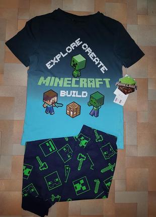 Комплект primark майнкрафт, пижама minecraft 7-8 лет 128 см