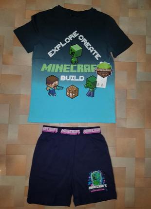 Комплект primark майнкрафт, пижама minecraft 7-8 лет 128 см