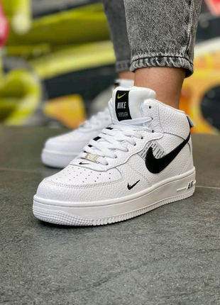 🔥жіночі кросівки nike w air force 1 mid lv8 white black ( з ме