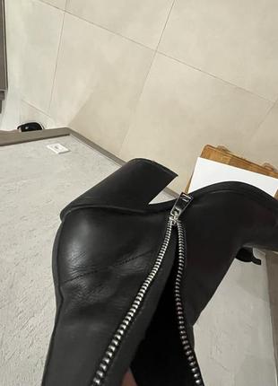 Ботинки zara женские черные кожа3 фото