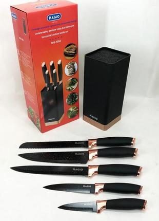 Универсальный кухонный ножевой набор magio mg-1092 5 шт, набор ножей для кухни, набор кухонных ножей5 фото