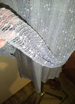 Italy,лёгкая блузка-трапеция,30% шёлк,сетка,трикотаж,большого размера,италия8 фото