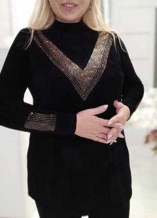 Шикарная шерстяная туника люкс качество турция батал и норма