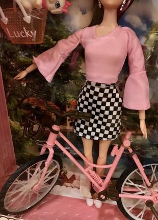 Лялька з велосипедом і улюбленцем. лялька типу барбі з аксесуарам3 фото