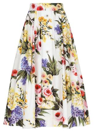 Костюм с цветочным принтом юбка блузка6 фото