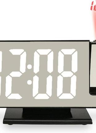 Годинник настільний із проєкцією часу на стелю з led-дисплеєм і будильником8 фото