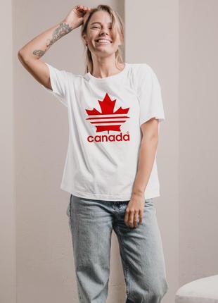 Жіноча біла футболка "канада". чоловіча футболка. дитяча футболка