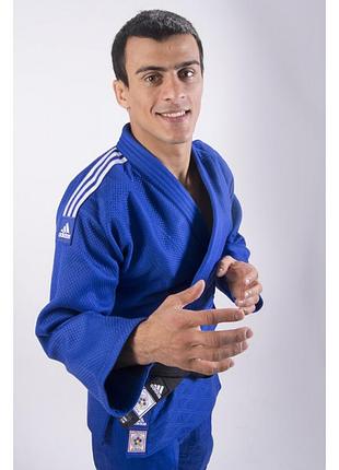 Кимоно для дзюдо champion ii с лицензией ijf slim fit | синий/белые полосы | adidas j750b sf