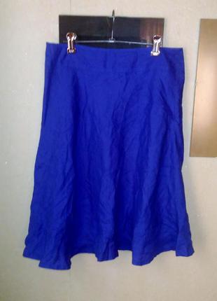 Яркая юбка 100% лён большого размера