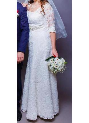Шикарне мереживне весільне плаття вагіна сукня 48-52 рр.3 фото