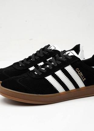 Чоловічі замшеві кросівки adidas чорні повсякденні кеди адідас весна літо