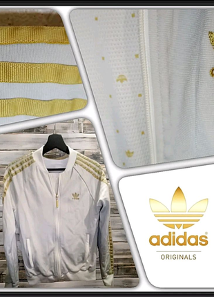 Женская олимпийка adidas trefoil white & gold1 фото